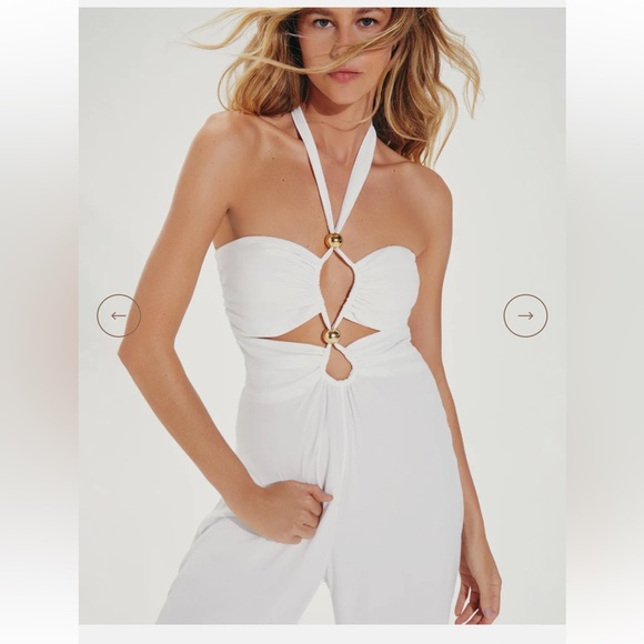 VIX Luana Detail Jumpsuit, size 2, White, $358 - Picture 5 of 7